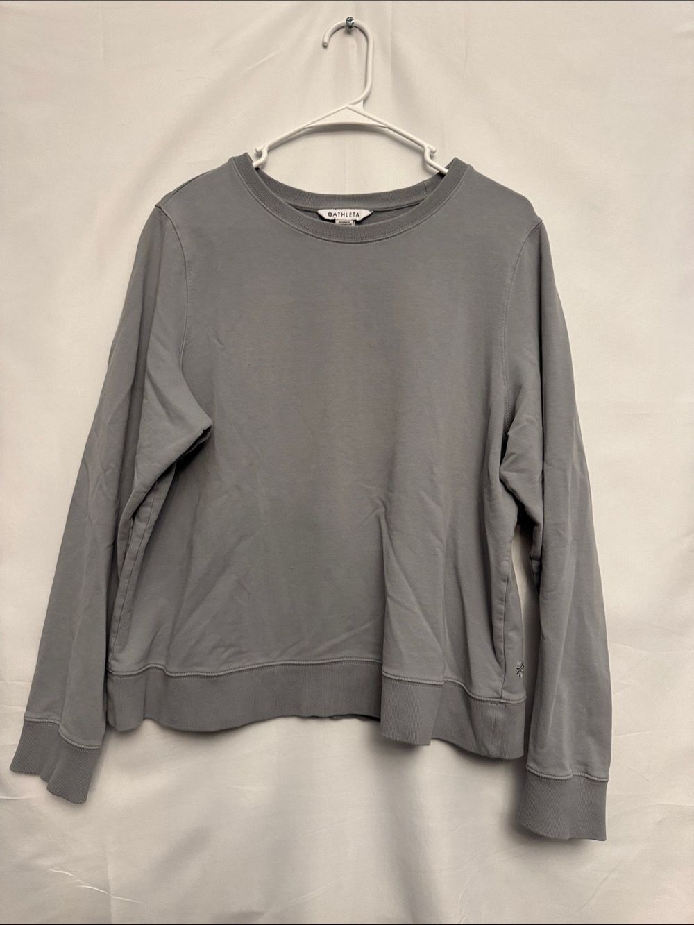 Athleta Slate Gray Forever Fleece Crewneck Sweatshirt Pullover Size Large